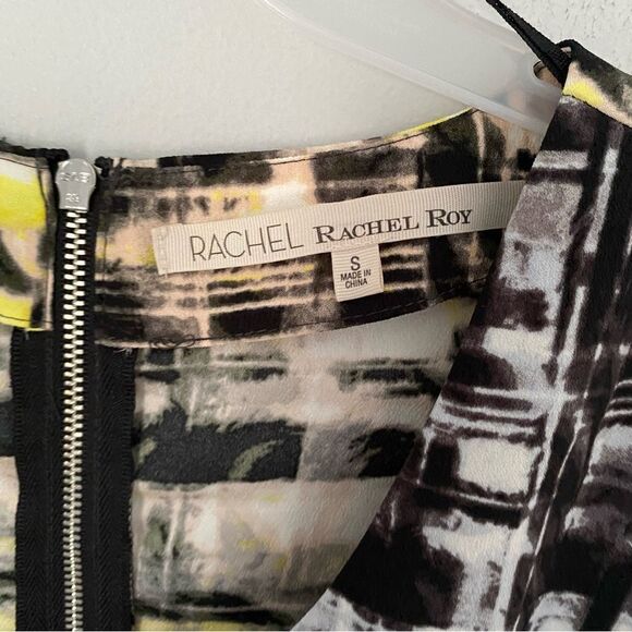 Rachel Roy Women’s V Neck All Things With Love Grey Combo Elbow Sleeve Blouse S - Picture 2 of 3